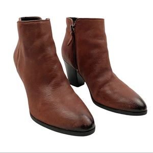 FRANCO SARTO Oxblood leather Chelsea Ankle Boots